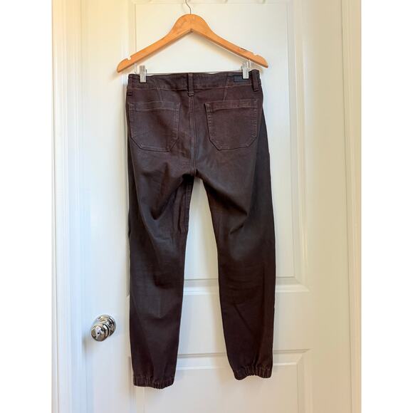 PAIGE Mayslie Transcend Denim Weekender Jogger 27" Chicory Coffee Luxe Coating - Picture 6 of 16